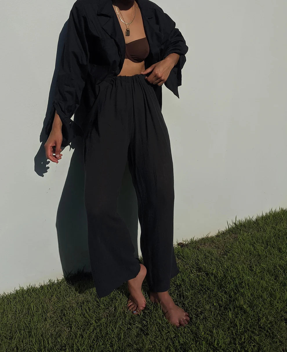 Patricia Waffled Cotton Pant