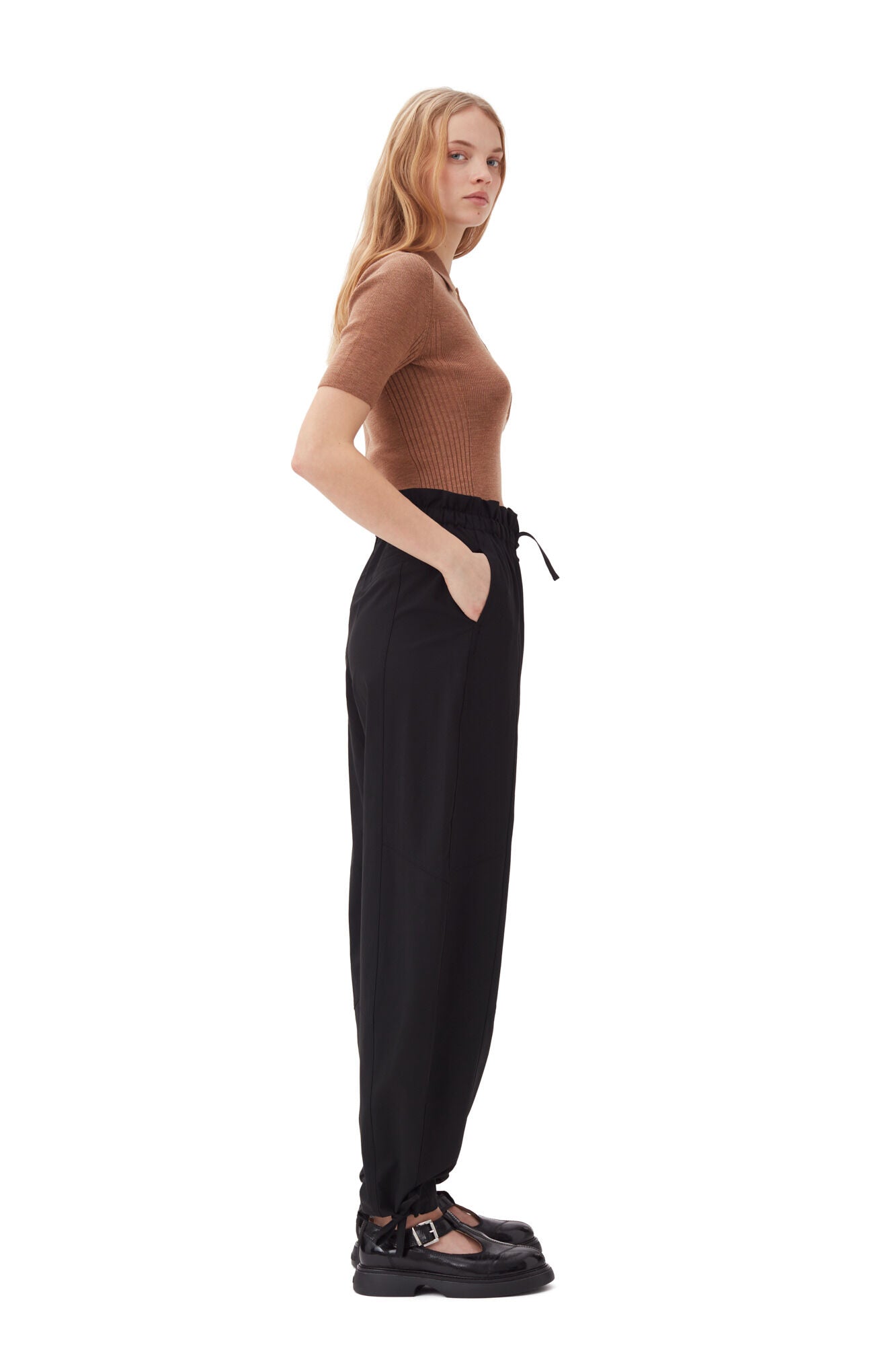 Drapey Melange Elasticated Pants