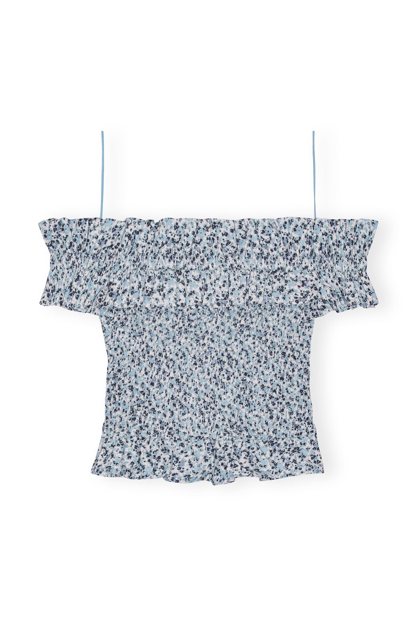 Cotton Poplin Off-shoulder Smock Top