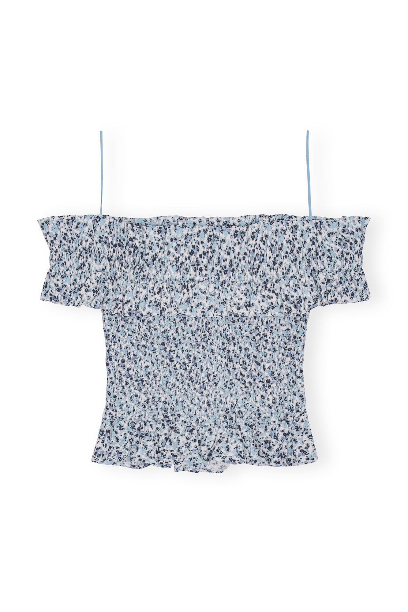 Cotton Poplin Off-shoulder Smock Top