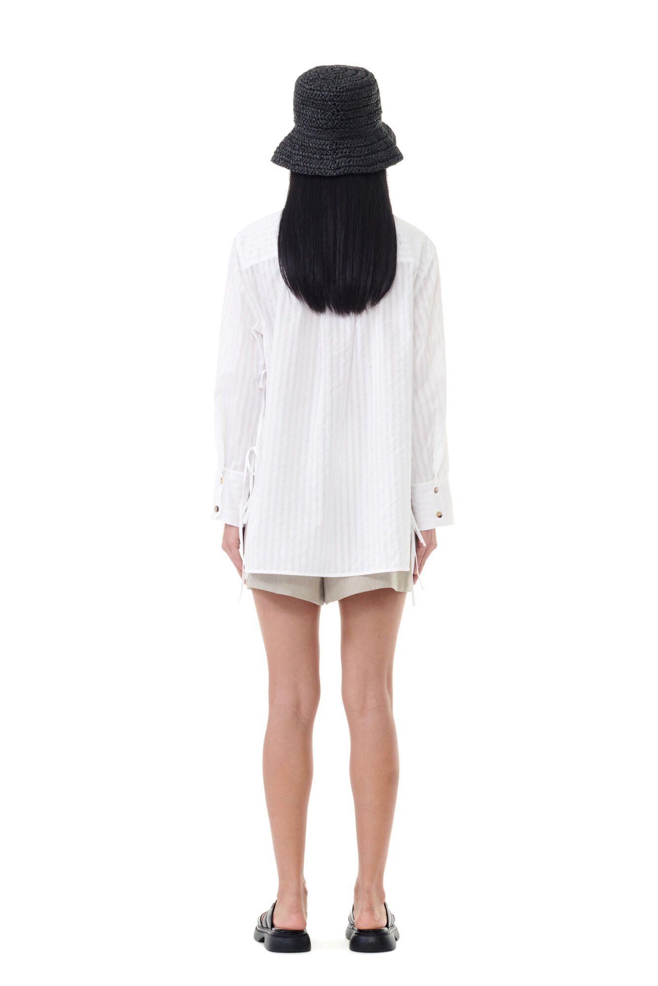 Tonal Stripe Oversized Shirt