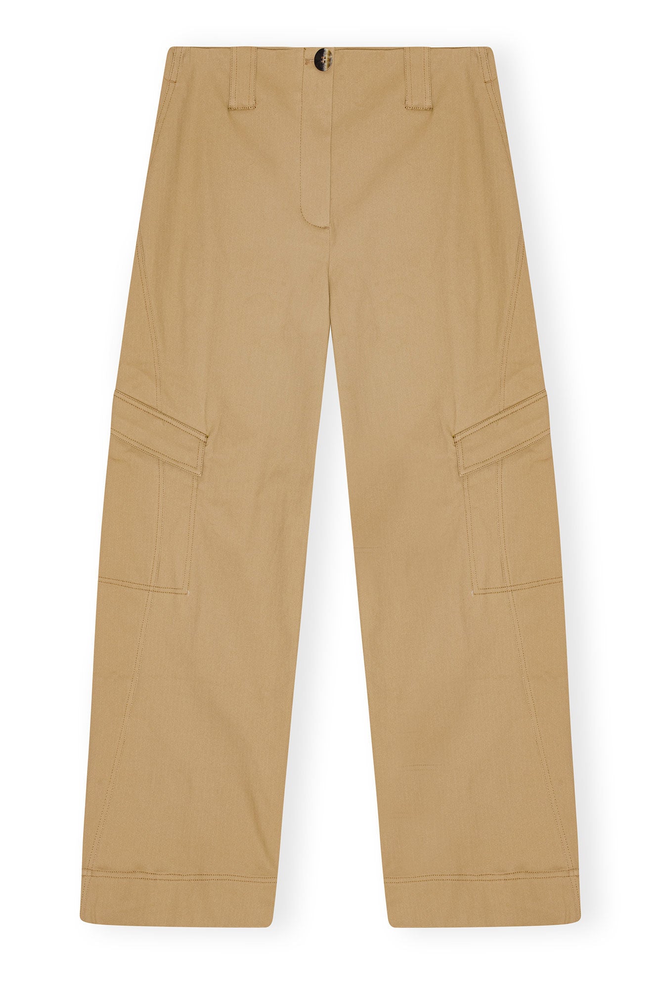 Herringbone Canvas Mid Waist Pants