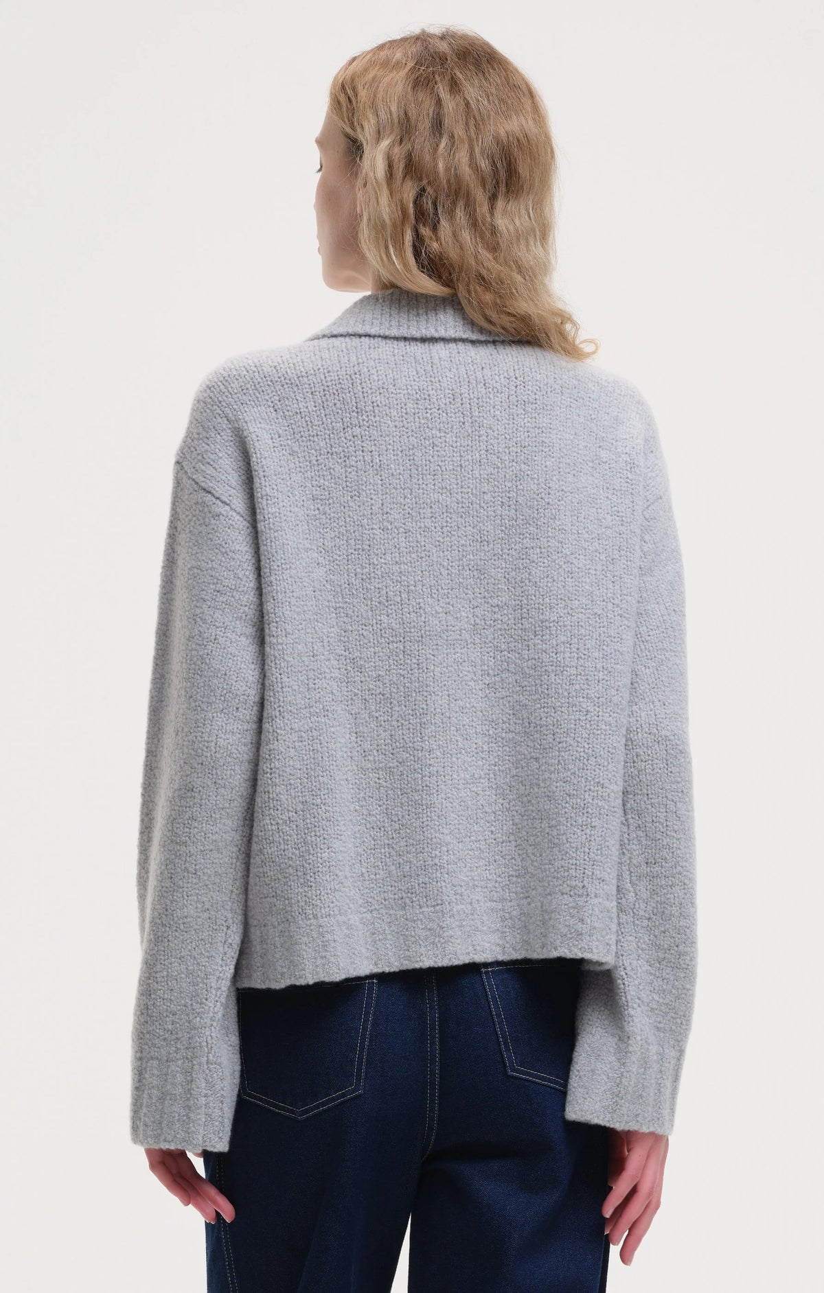 KloR Boxy Knit Cardigan Contrast Jacket