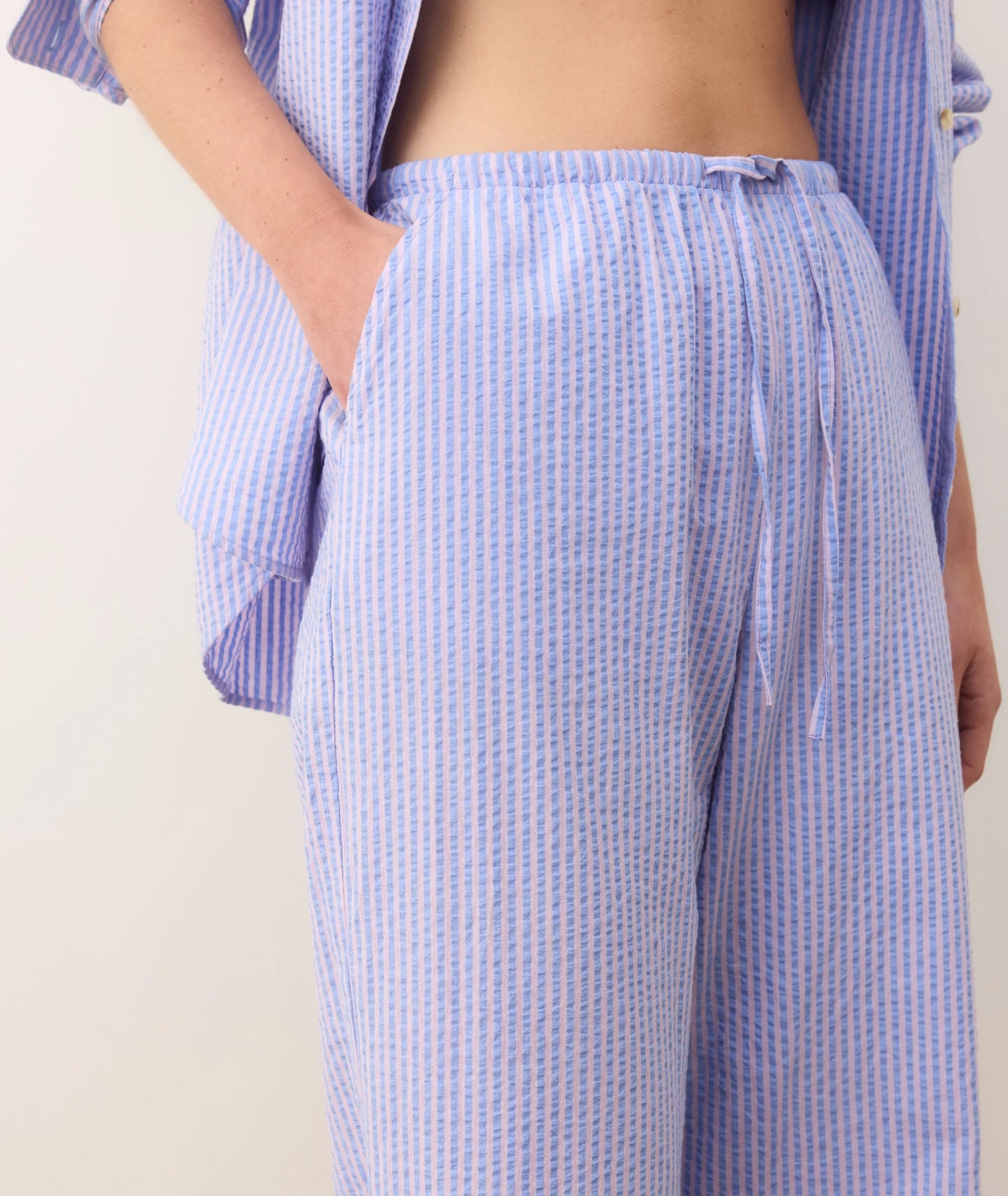 Seersucker Drawstring Pants