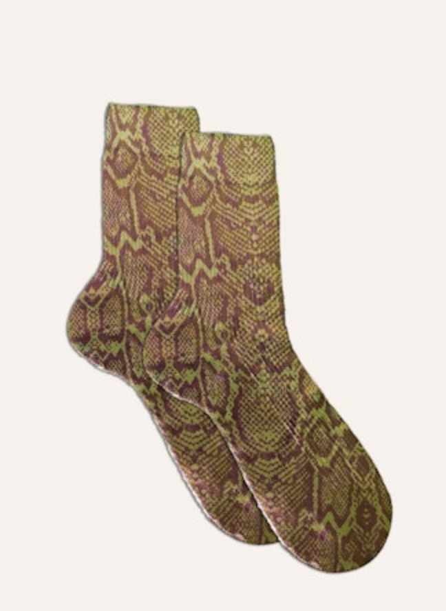Laminated Python Light Socks