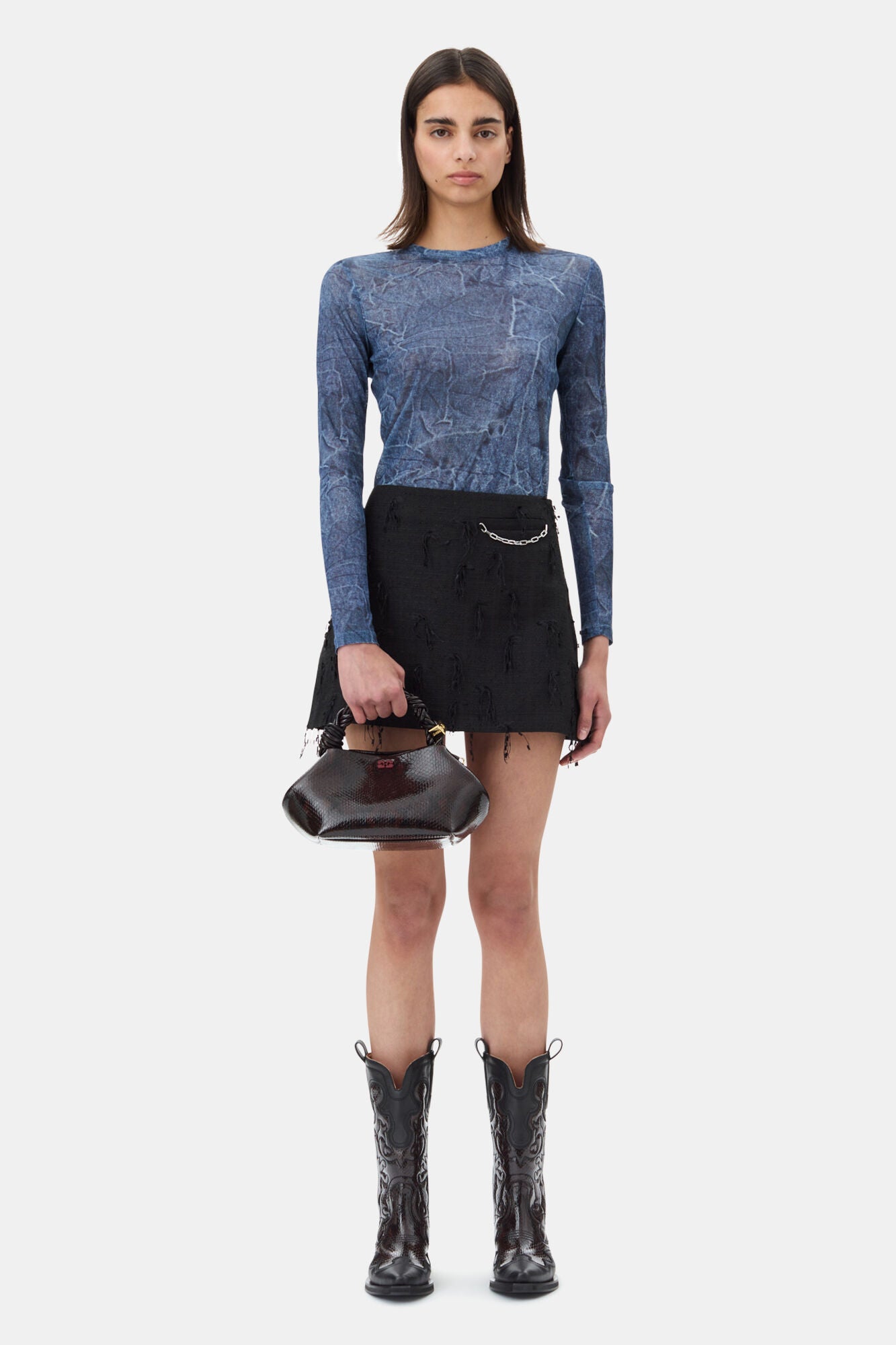 Printed Mesh Long Sleeve