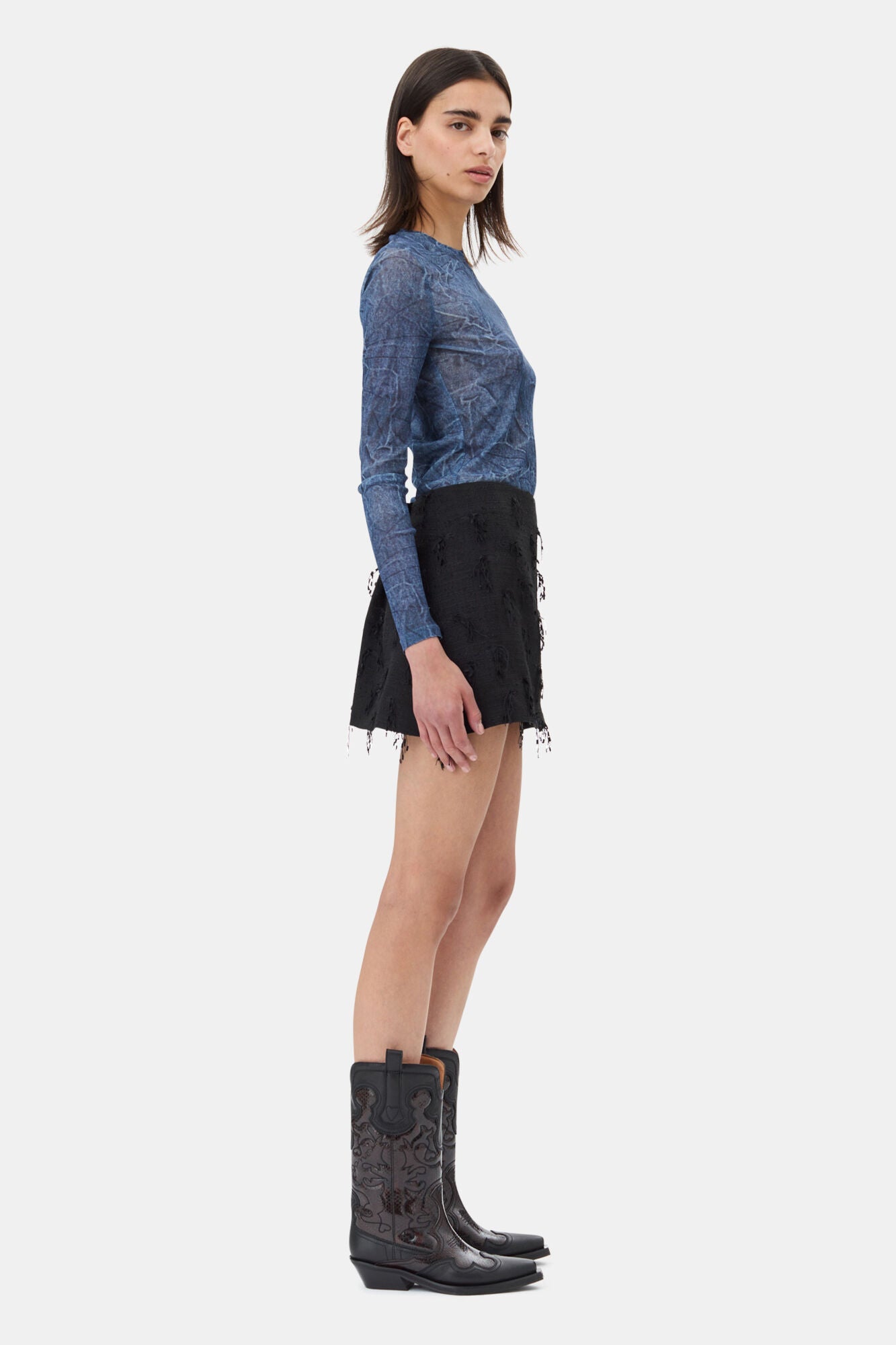 Printed Mesh Long Sleeve