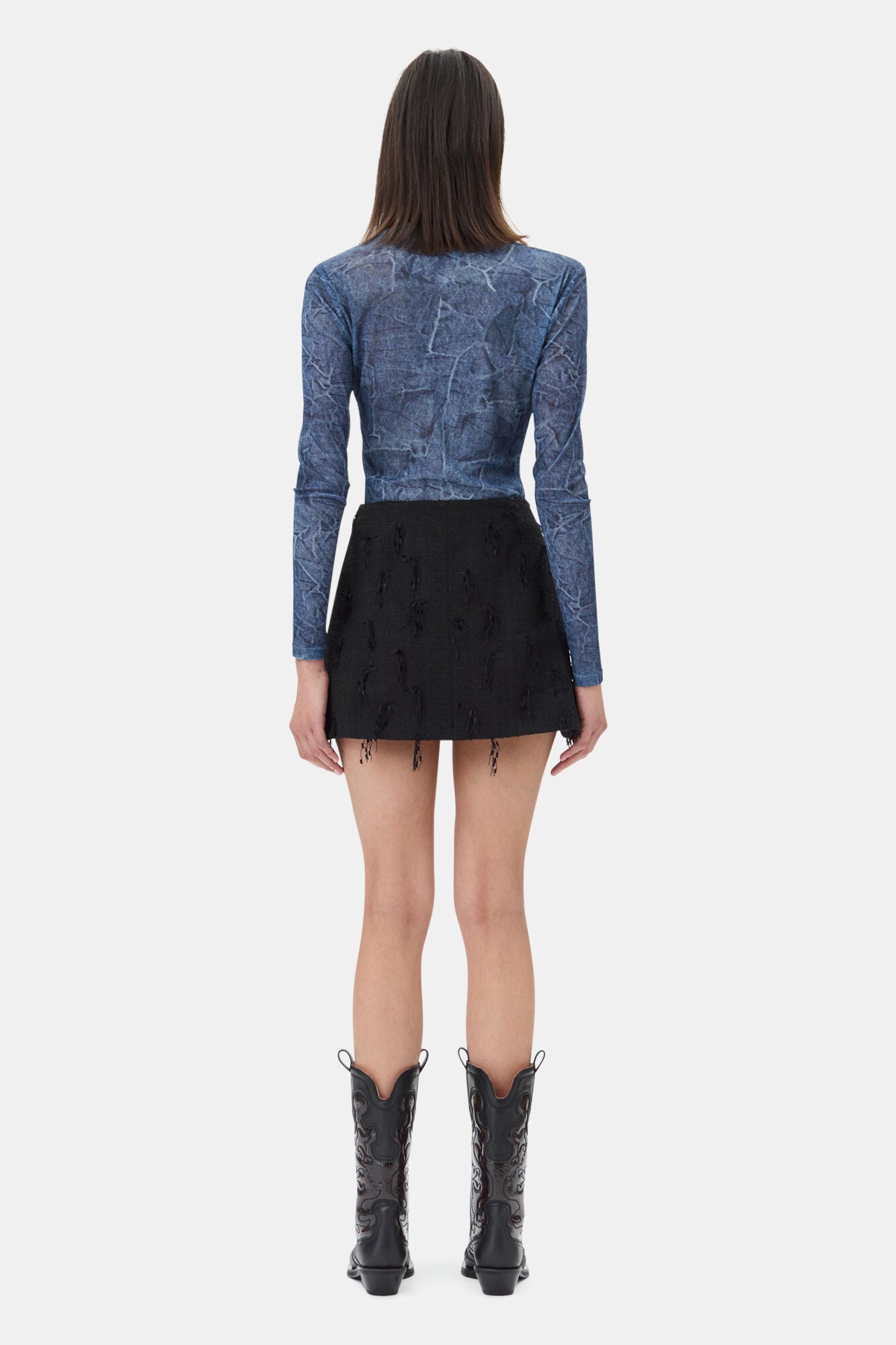 Printed Mesh Long Sleeve