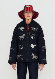 Embroidered Down Jacket