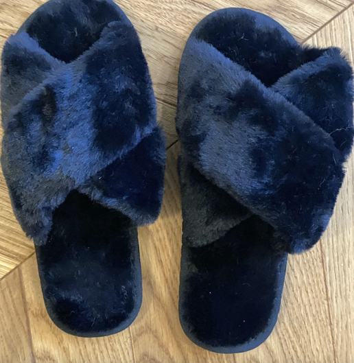 Cross Plush Slippers