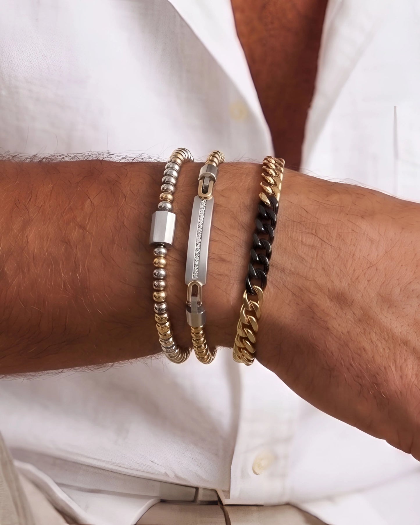 Two-tone Curb Chain Bracelet