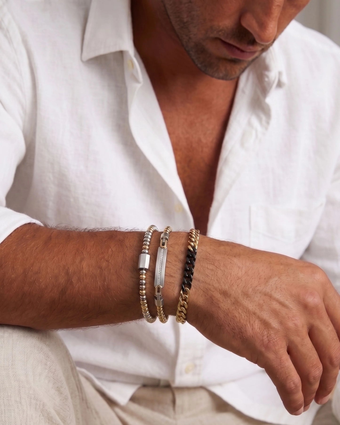 Two-tone Curb Chain Bracelet