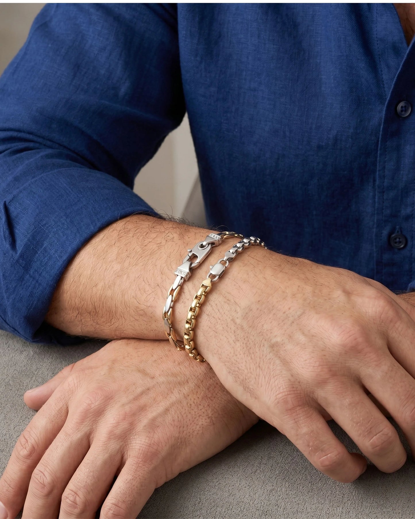 Two-tone Pavé Clasp Bracelet