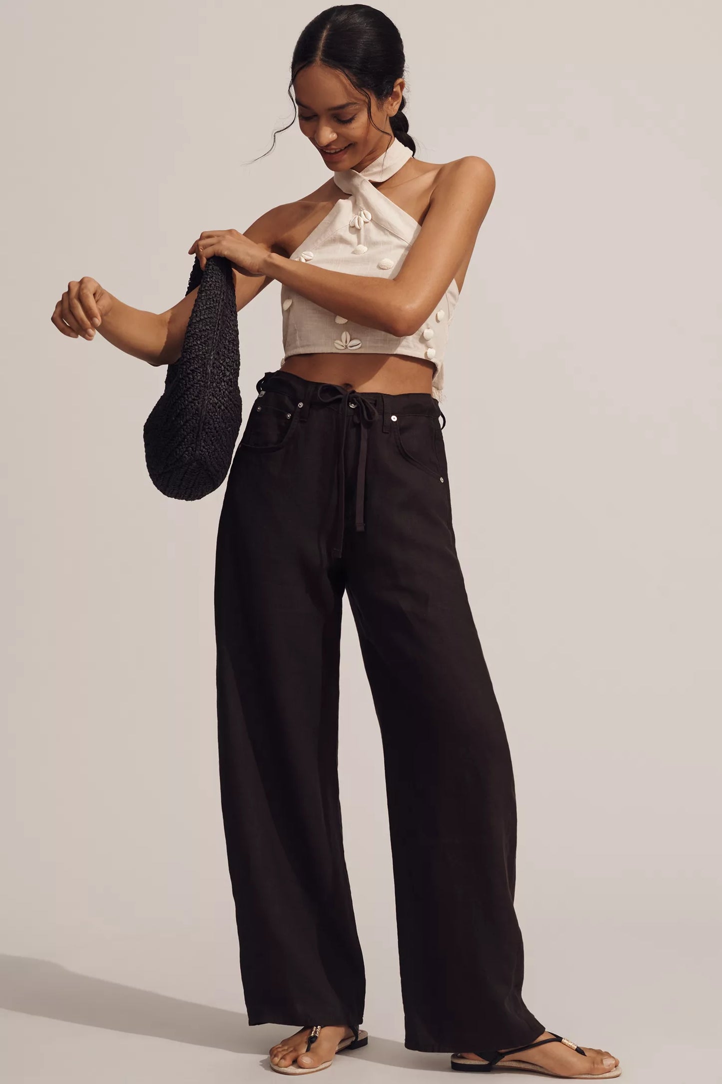 Brynn Linen Drawstring Trousers