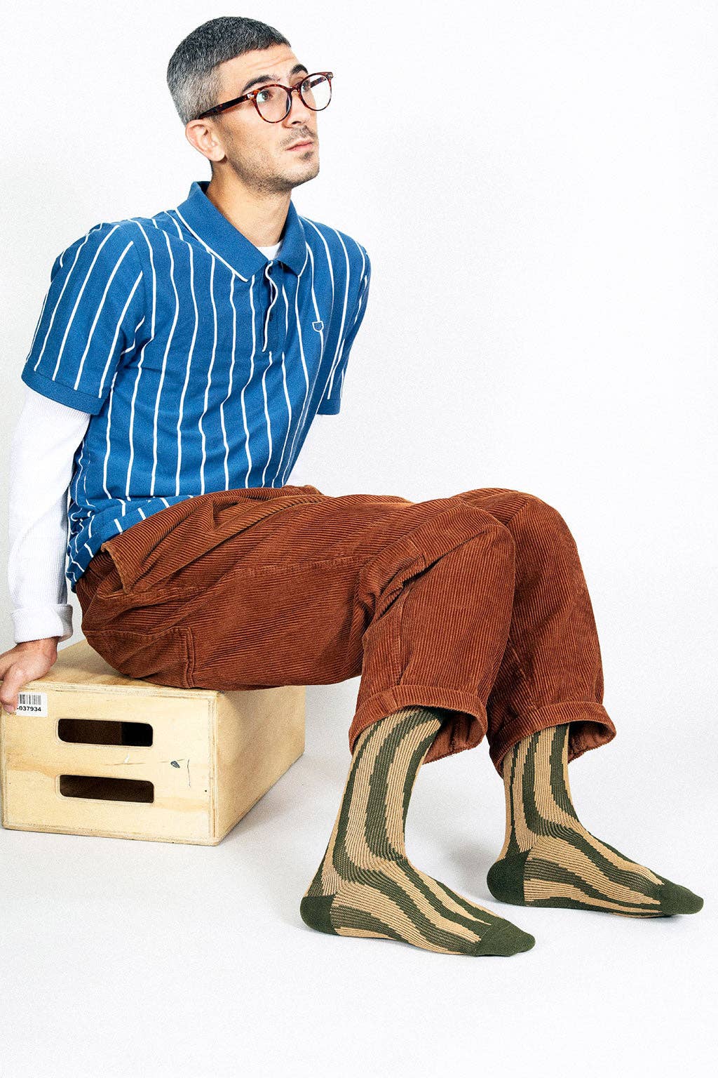 Groove Knit Dress Crew Sock