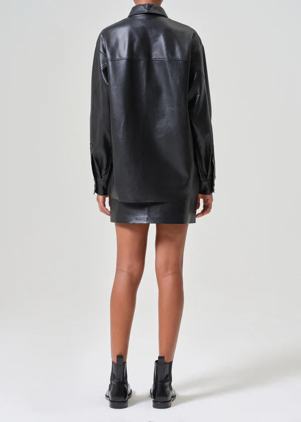 Agda Leather Mini Skirt