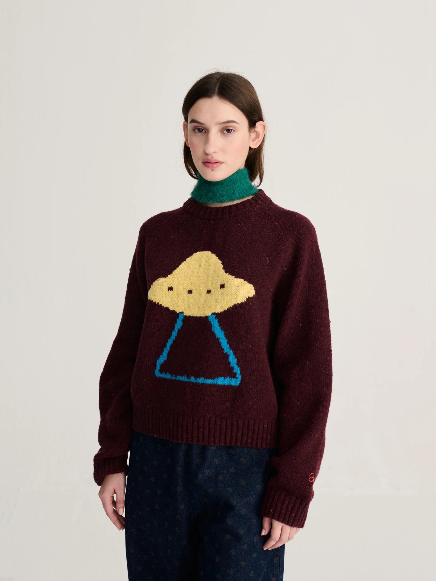 Pixel Abduction Jacquard Wool Blend Jumper
