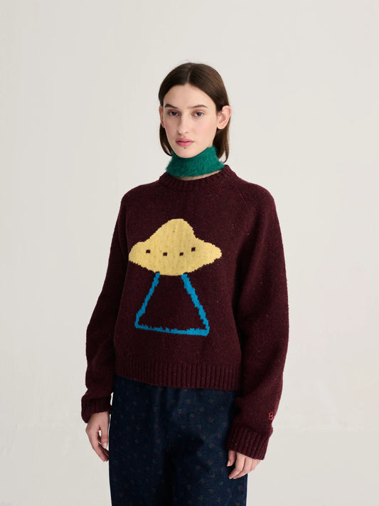 Pixel Abduction Jacquard Wool Blend Jumper
