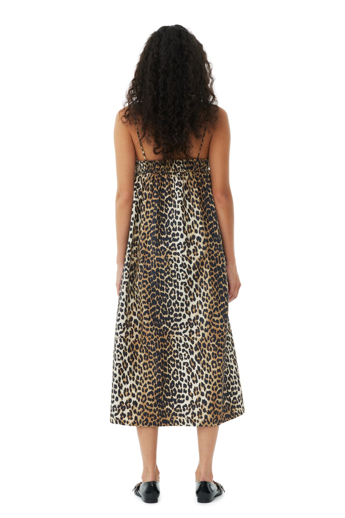 Printed Cotton Midi Strap Dress