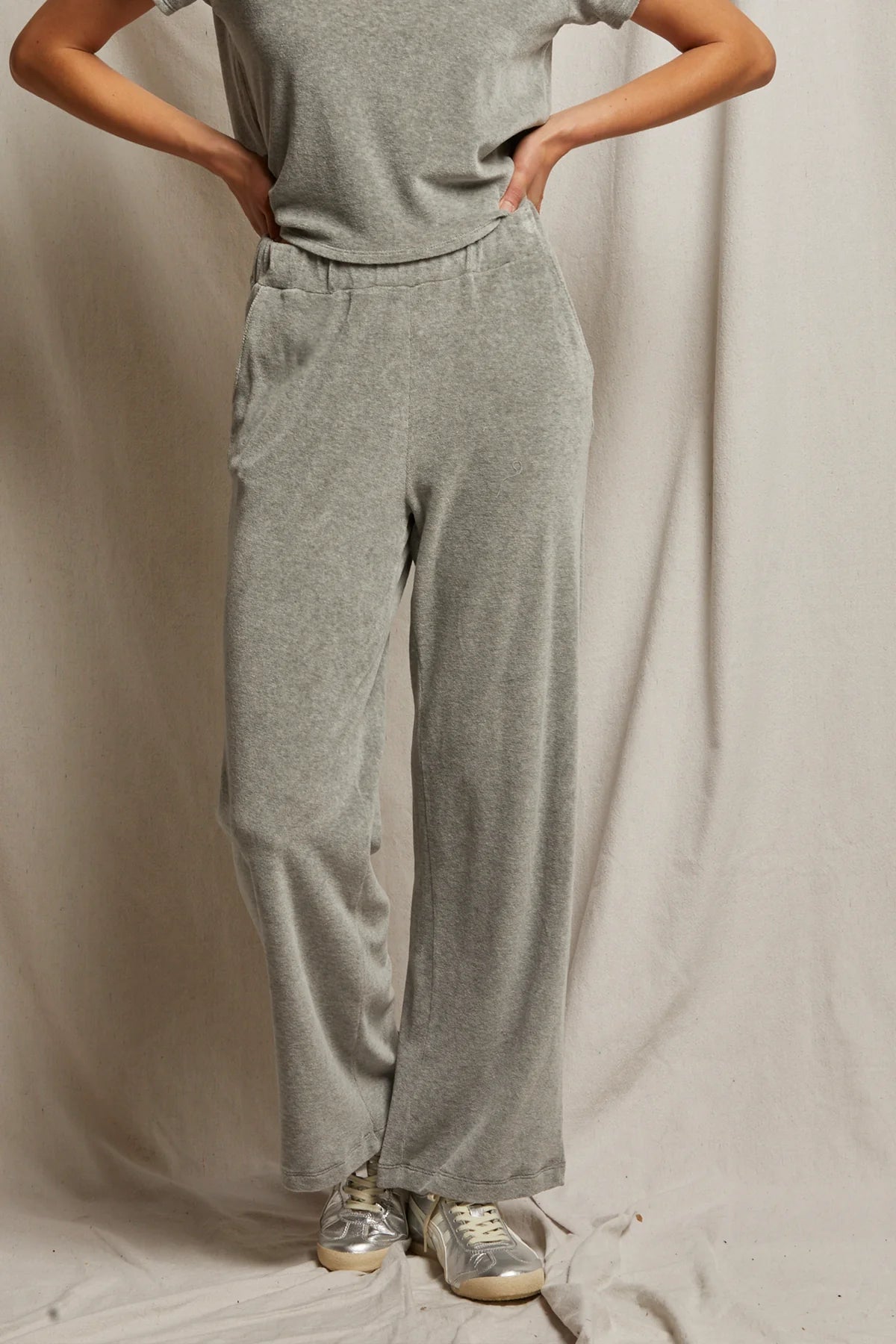 Holly Velour Wideleg Sweatpant