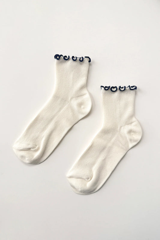 Petite Ruffled Modal Socks