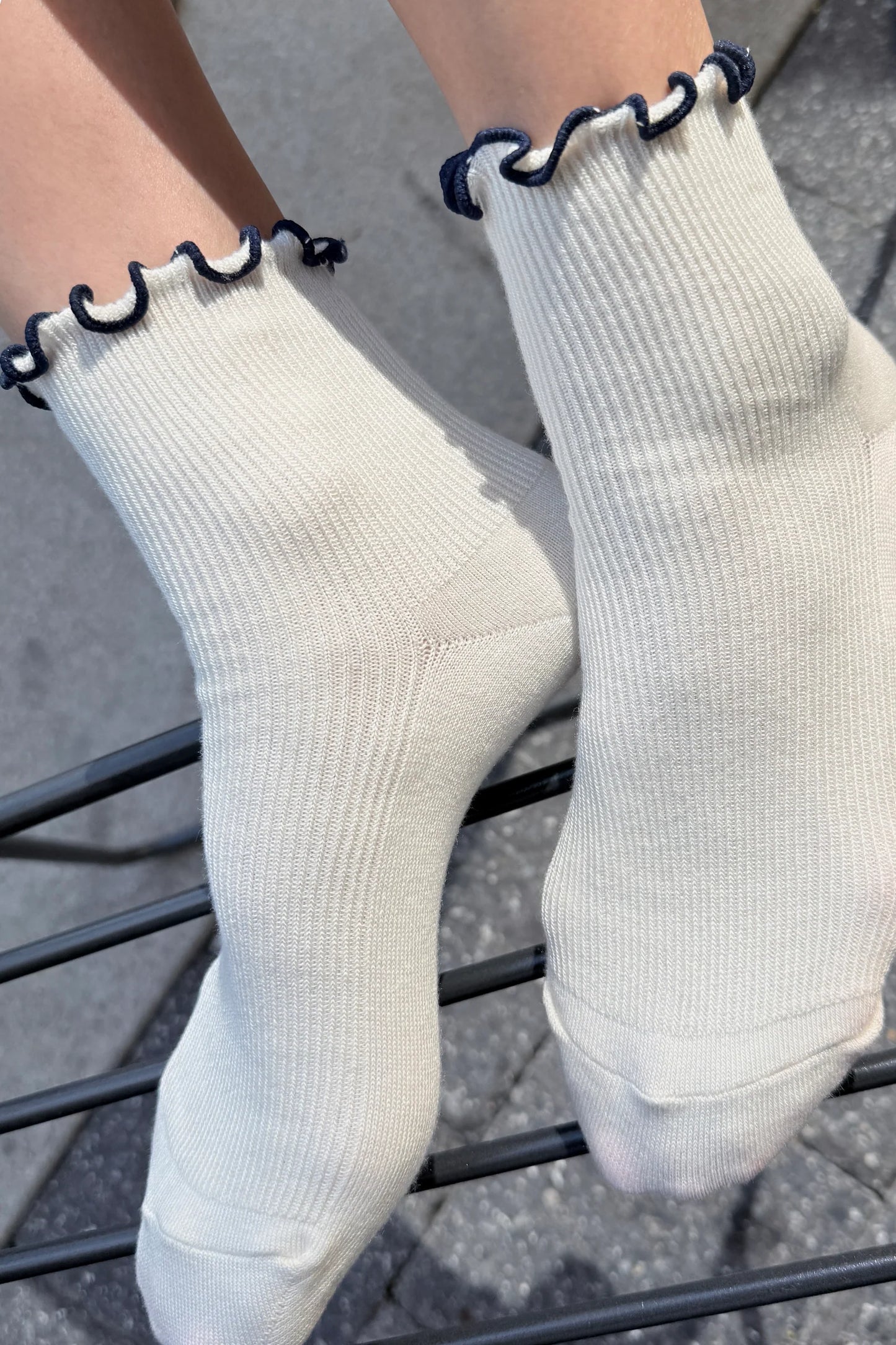 Petite Ruffled Modal Socks