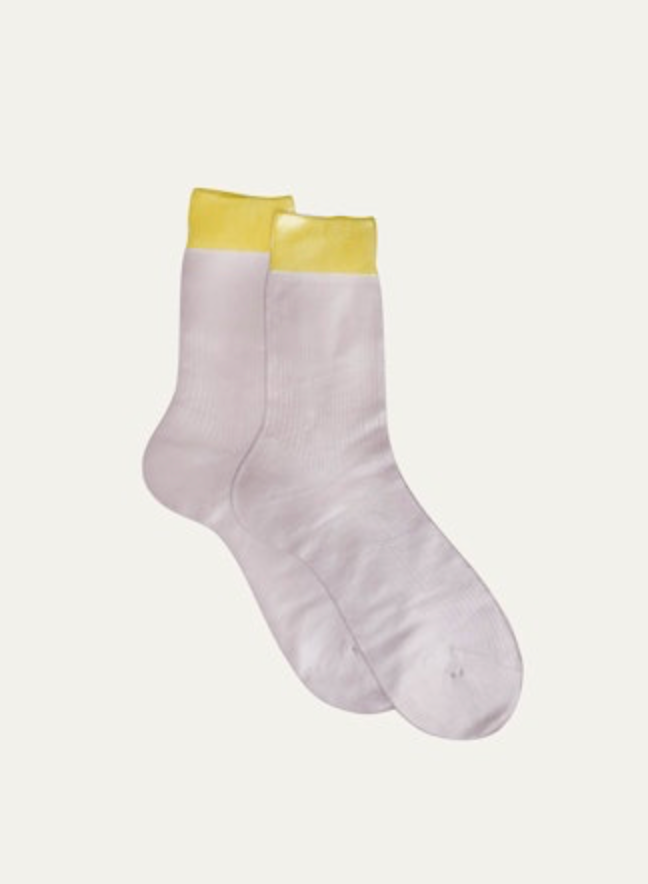 One Ribbed Laminated Bicolor Socks