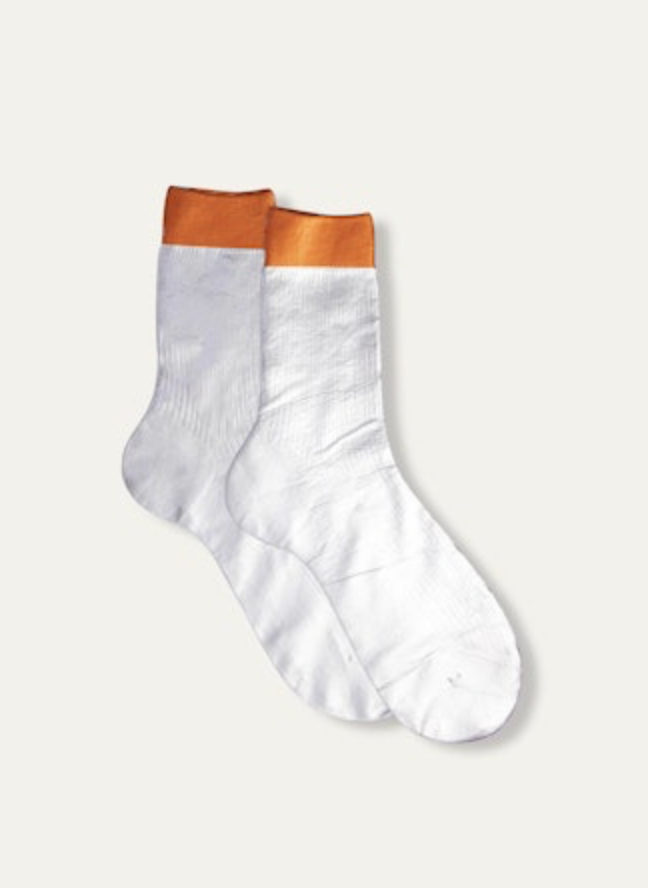 One Ribbed Laminated Bicolor Socks