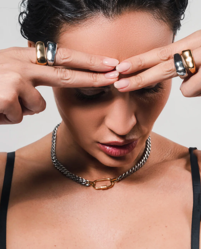 Sleek Carabiner Anne Mix Necklace