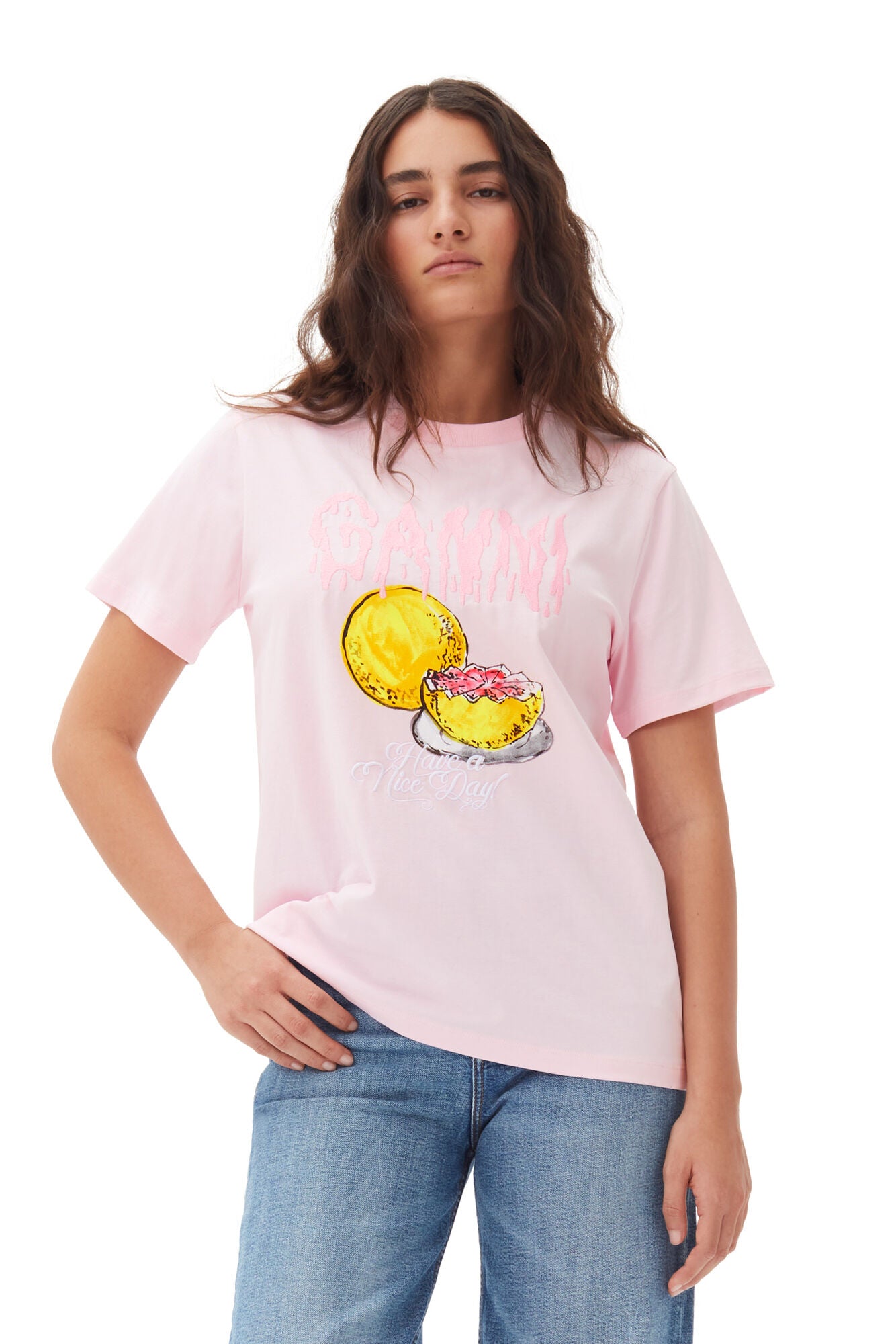 Basic Jersey Grapefruit Relaxed T-Shirt