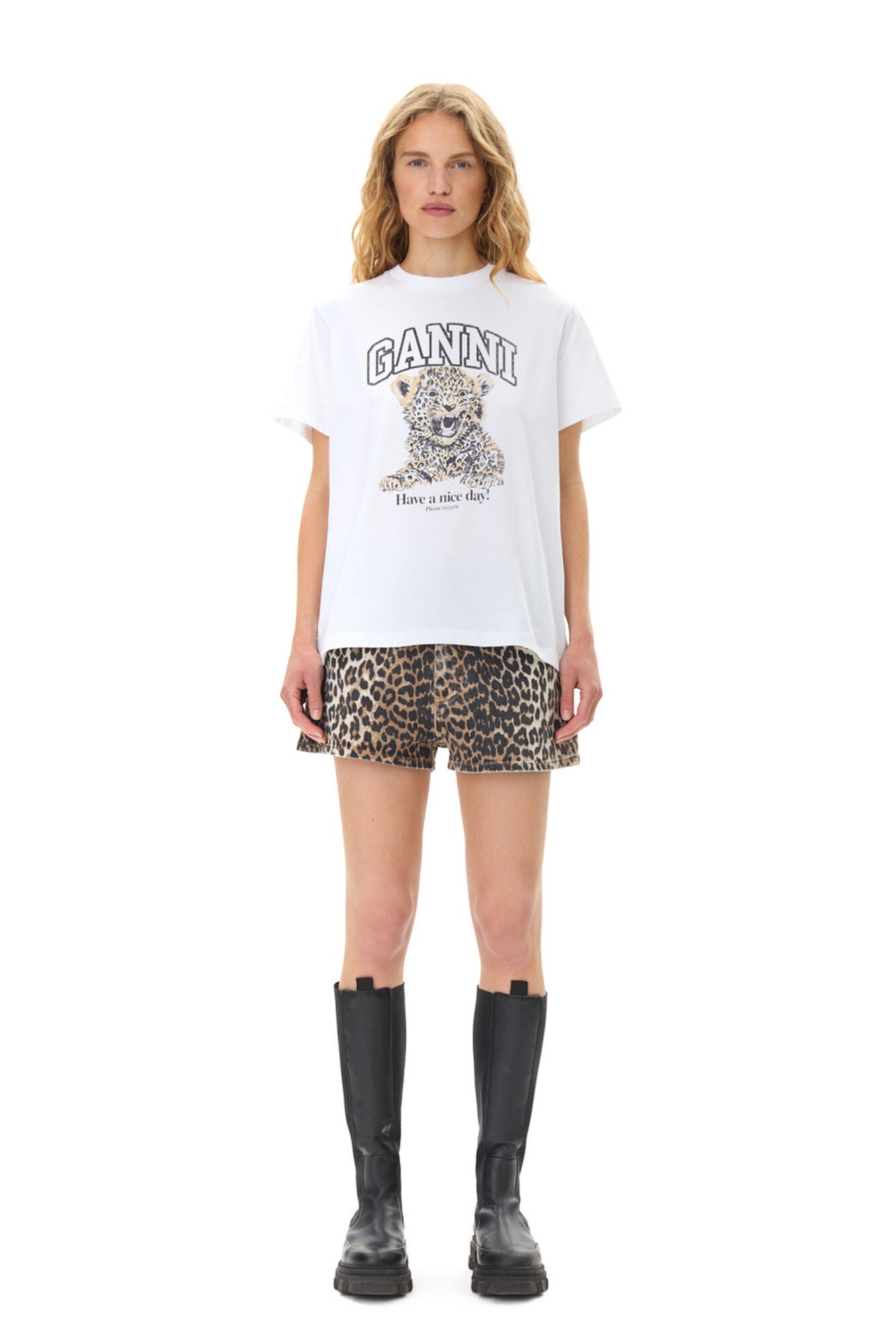 Basic Jersey Leopard Relaxed T-Shirt