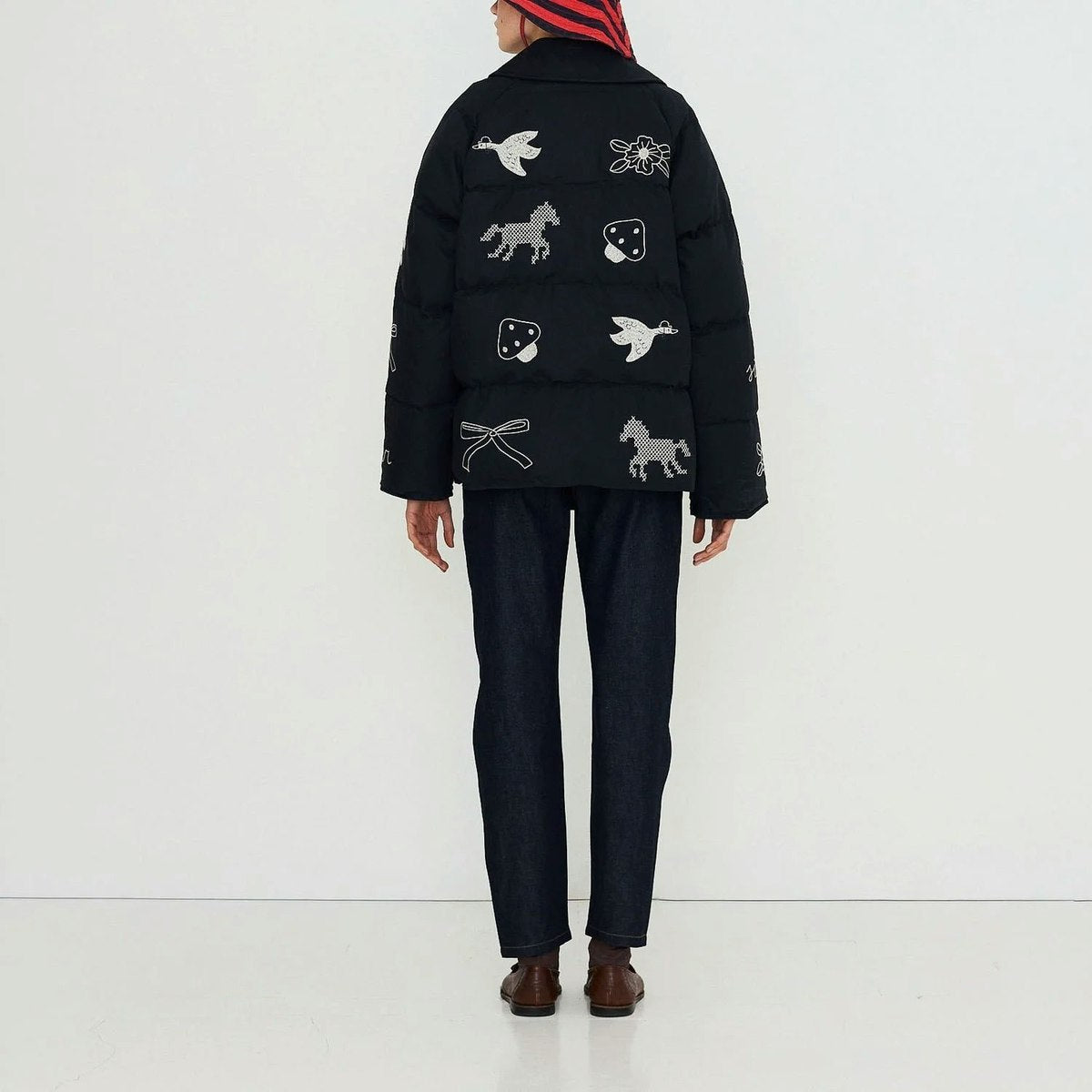 Embroidered Down Jacket