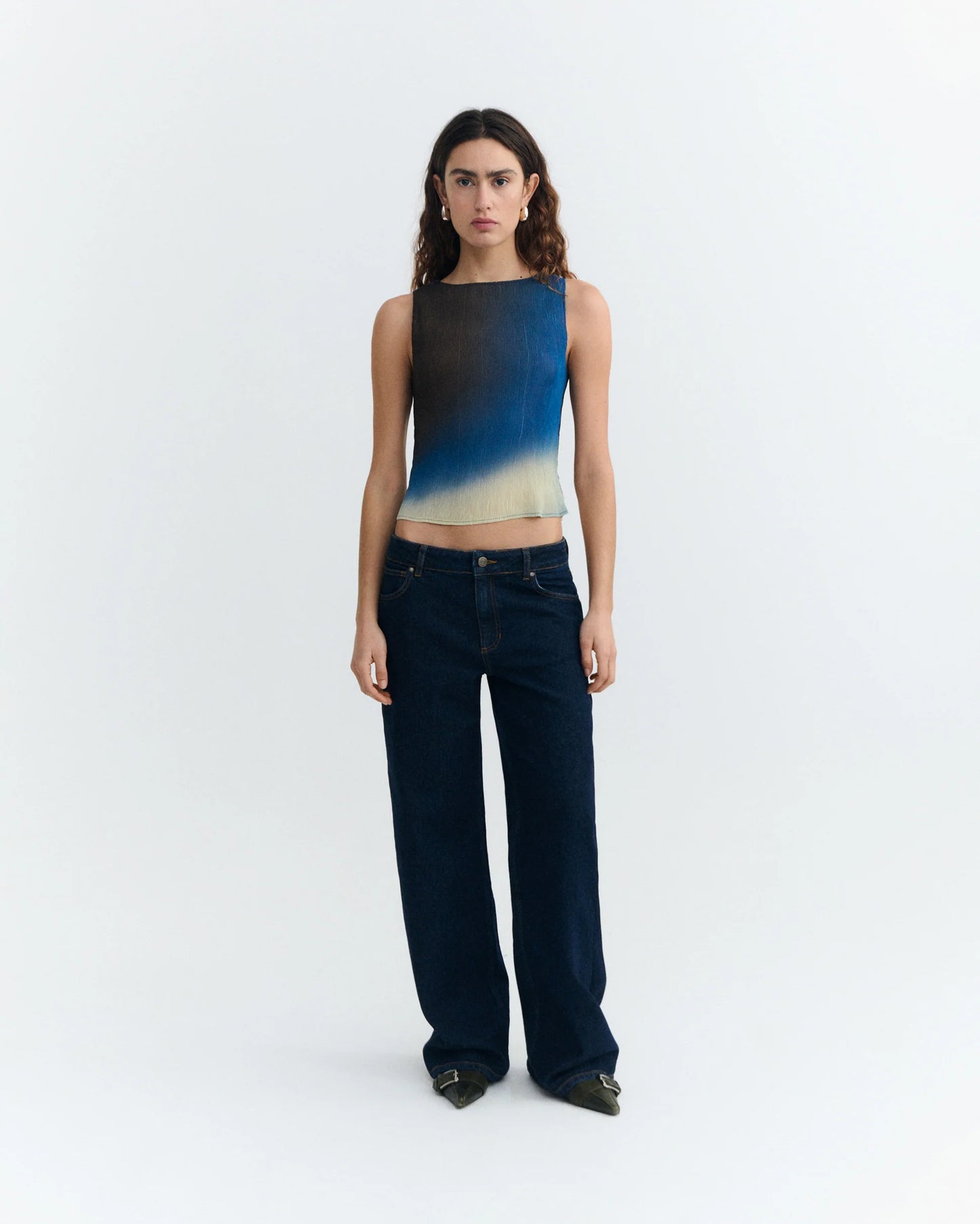 Glass Pleated Dora Top