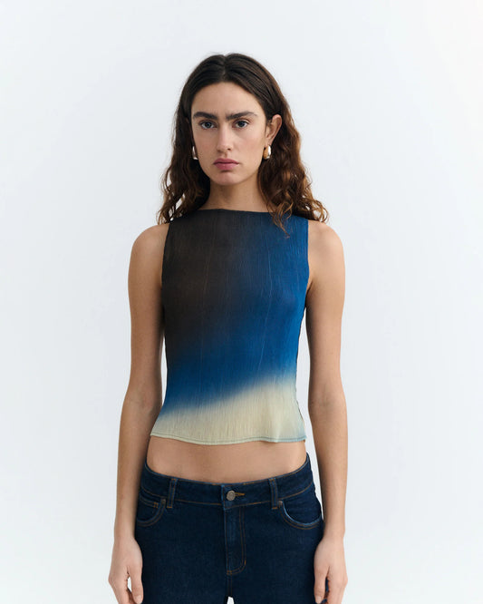 Glass Pleated Dora Top