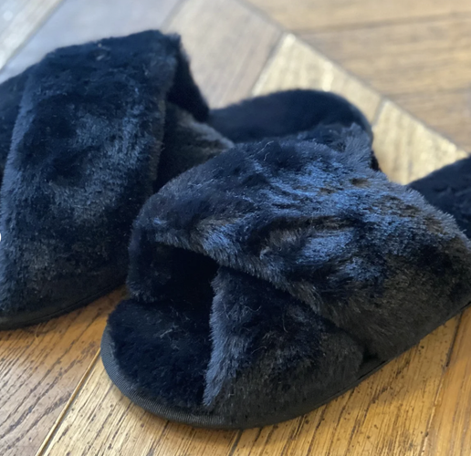 Cross Plush Slippers