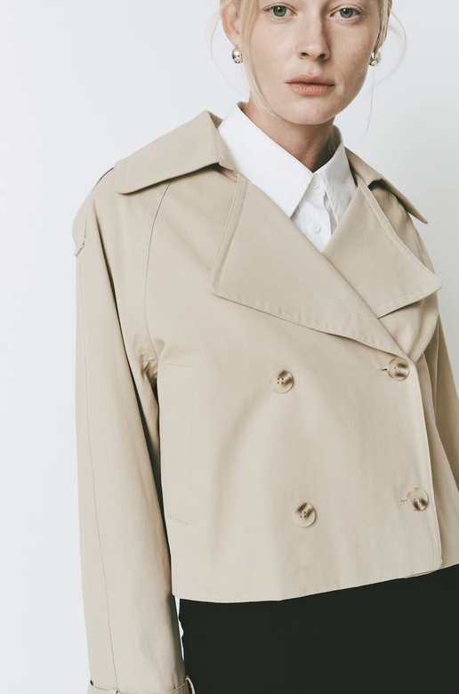 Honore Cropped Trench