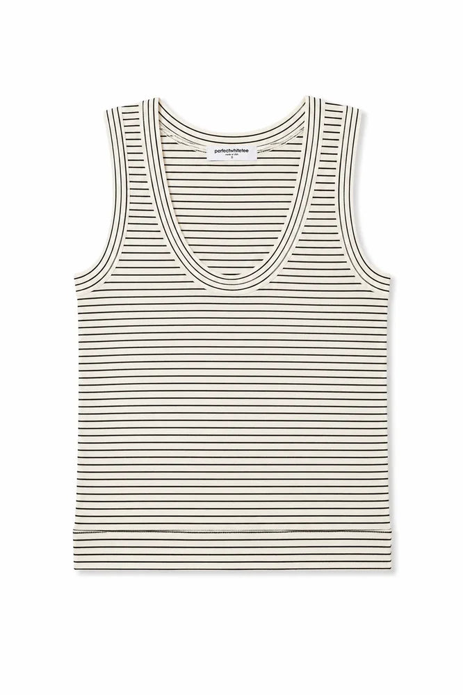 Vicky Stripe Hemp Milk Cotton Tank